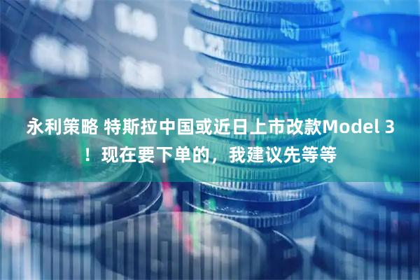 永利策略 特斯拉中国或近日上市改款Model 3！现在要下单的，我建议先等等